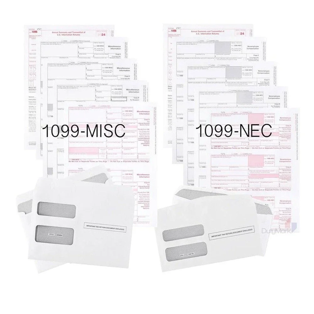 2024 1099-NEC and 1099 Misc 4-Part Tax Forms Combo Kit, for All Non-Employee ...